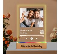 Placa Spotify Personalizada con Foto, Con Marco o Base, Diseño con Código escaneable de Canción. Regalo de Cumpleaños, Regalos Pareja, Aniversario, San Valentín (5 tamaños: 15-40 cm)