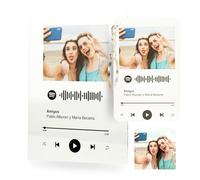 Placa Spotify Personalizada con Foto y Canción Favorita. Placa Personalizada de Metacrilato con Código Escaneable. Regalo Original Personalizado para San Valentín.