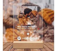 Placa Spotify Personalizada Con luz y Base - Regalos de boda para los novios - regalo placas conmemorativas aniversario spotify premium tarjeta originales mujer hombre lamparas novia novio (PLACA 2)