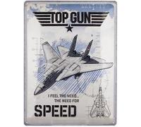Placa Top Gun Metal Oficial En Relieve Oficial Relieve Metal Placa