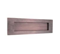 Placa tradicional de latón macizo victoriano de 25,4 cm o 30,4 cm con muelle para puerta, bronce envejecido (25,4 cm x 7,6 cm)