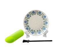 Placa trituradora de ajo y jengibre de cerámica con pelador y cepillo, triturador de frutas, rallador para tareas de cocina fáciles, máquina para hacer puré