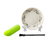 Placa trituradora de ajo y jengibre de cerámica con pelador y cepillo, triturador de frutas, rallador para tareas de cocina fáciles, máquina para hacer puré