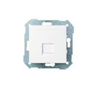 Placa univ plana c/g polvo rj45 blanco mate