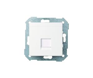 Placa univ plana c/g polvo rj45 blanco mate