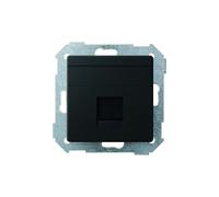 Placa univ plana c/g polvo rj45 negro mate