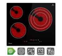 Placa vitrocerámica autónoma 59cm 5,7 kW 3 zonas 9 niveles zona wok táctil