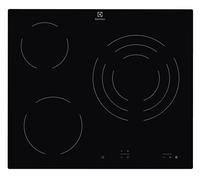 Placa vitrocerámica electrolux ehf6232iok con 3 zonas de cocción zona grande de 28cm y zona flex 5700 w negro 60cm