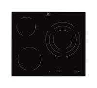 Placa vitrocerámica electrolux ehf6232iok con 3 zonas de cocción zona grande de 28cm y zona flex 5700 w negro 60cm