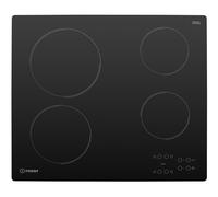 Placa vitrocerámica indesit ri 161 c (es) con 4 zonas de cocción zona grande de 27cm 6700 w negro 60cm