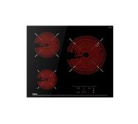Placa vitrocerámica - Teka TB 6315, 3 zonas, Zona grande 27 cm, Touch Control, 60 cm, Negro