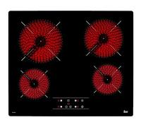 Placa vitrocerámica - Teka TB 6415, 4 zonas, Zona grande 21 cm, Touch Control, 60 cm, Negro