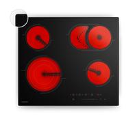 Placa vitrocerámica Velaire | Elegante, minimalista, potente | 4 zonas de cocción | 6700 W | 60 cm