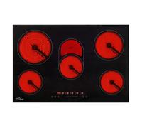 Placa vitrocerámica vidaxl 8500w 5 zonas negro 90 cm