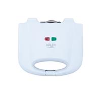 adler ad311 Gofrera Doble Antiadherente, 700W, Libre de BPA, 0 Decibeles, Polímero, Blanco