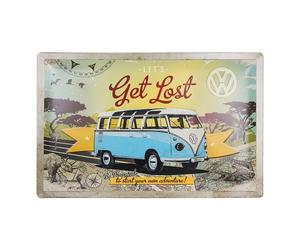 Placadecorativa metálica VW COMBI LET'S GET LOST - 40 x 60 cm