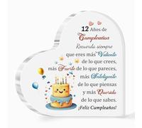 Placas Acrílicas 12º cumpleaños Regalos inspiradores Once Años Signos Forma Corazón Fecha Nacimiento Animar Apreciar Signos Amigas Amigos Hermana Hijo Hija Prima Primo Recuerdos