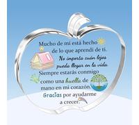Placas Acrílicas Regalos Profesora Día Maestro Cumpleaños Graduación Gracias Navidad Jubilación Docente Apreciar Mujeres Hombres Escritorio Letrero Forma de Manzana Oficina Decoración Hogar