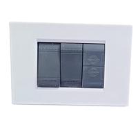 Placas compatibles Bticino Living Light Bticino Living Iinternational Modelo cuadrado de tecnopolímero cepillado placa 3 4 7 módulos puestos para soportes LN4703 y N4703 (3 módulos, blanco)