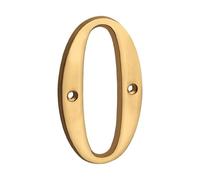 Placas con números de casa, 1 número de casa metal 101 mm, 4 pulgadas latón macizo, y letra for puerta apartamento(0)