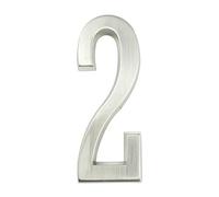 Placas con números de casa, 1 pieza de 101 mm metal for número casa, autoadhesivo for exteriores, pegatinas for puerta buzón, 4 pulgadas, aleación zinc plateada/negra #0-9(Silver,2)