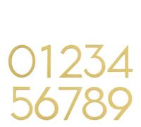 Placas con números de casa, Número de casa flotante 125 mm, 5 pulgadas, aleación zinc dorado y negro, placa dirección for buzón con estrella, número puerta exterior #0-9(Gold,2)