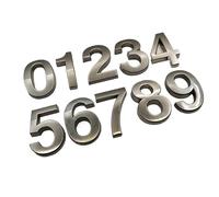Placas con números de casa, Placa adhesiva moderna for puerta con número de casa 5 cm, etiqueta for hotel, plástico ABS, gris, 0-9(2)