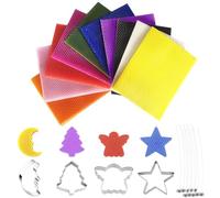 Placas de Cera de 10 Colores para Velas,Juego de Fabricación de Velas de Cera de Abejas,Hojas de Miel de Abeja Natural,con Mecha de Algodón y Moldes,Laminas de Cera de Abeja para Hacer Velas Manualida