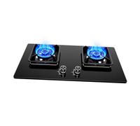 Placas De Cocina For Autocaravanas, Placa De Gas De 2 Fuegos, Cocina De Encimera Con Anillo De Fuego De 5,2 KW, Rejilla For Ollas De Hierro Fundido Y Vidrio Templado(LPG)