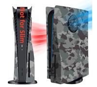 Placas de Cubierta con ventilación de refrigeración para Consola PS5 Disc Edition, Accesorios para PlayStation 5, Paneles Laterales, Placas Frontales Protectoras de Repuesto (Camuflaje Gris)