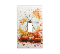 Placas de cubierta de interruptor de luz de calabaza otoñal/cubiertas de toma, calabazas de otoño naranja para decoración del hogar, placas de pared termoplásticas, tamaño estándar, palanca única