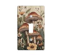 Placas de cubierta de interruptor de luz de hongo otoñal, tonos terrosos para decoración del hogar, placas de pared termoplásticas, tamaño estándar, palanca única