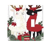 Placas de cubierta de interruptor de luz de reno navideño/cubiertas de tomacorriente, decoración navideña roja y blanca para acentos de pared festivos, placas de pared termoplásticas, tamaño estándar