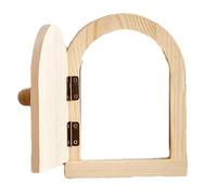 Placas de cubierta de toma de corriente eléctrica, marco decorativo sin taladrar para cocina, diseño de puerta de hadas, cubierta protectora de madera maciza con bisagra en miniatura y pestillo