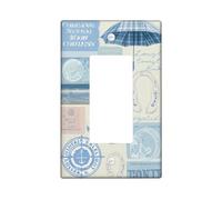 Placas de cubierta náuticas para interruptor de luz/cubiertas de toma, diseños costeros azul océano para decoración de playa, placas de pared termoplásticas, balancín individual de tamaño estándar