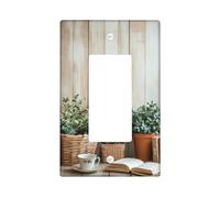 Placas de cubierta para interruptor de luz botánica/cubiertas de salida, plantas verdes en maceta para decoración del hogar, placas de pared termoplásticas, balancín individual de tamaño estándar