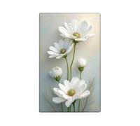 Placas de cubierta para interruptor de luz con diseño floral blanco, elegantes flores de jardín para decoración del hogar, placas de pared termoplásticas, placa de cubierta en blanco de tamaño