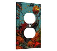 Placas de cubierta para interruptor de luz con temática de Halloween, decoraciones de calabaza espeluznante, decoración gótica de otoño para acentos de pared, placas de pared termoplásticas, toma