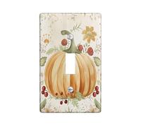 Placas de cubierta para interruptor de luz de calabaza de cosecha otoñal/cubiertas de salida, verduras de otoño naranja para decoración navideña, placas de pared termoplásticas, tamaño estándar