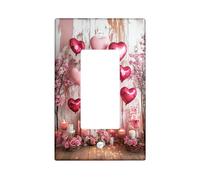 Placas de cubierta para interruptor de luz de corazón para el día de San Valentín, cubiertas de enchufe, globos de melocotón y corazón para detalles románticos de pared, placas de pared termoplásticas