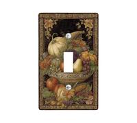 Placas de cubierta para interruptor de luz de cosecha otoñal/cubiertas de salida, frutas y verduras de otoño multicolor para decoración del hogar, placas de pared termoplásticas, tamaño estándar