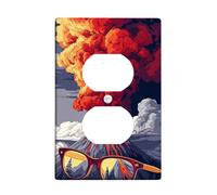 Placas de cubierta para interruptor de luz de erupción volcánica/cubiertas de toma, paisajes naturales rojo fuego para decoración del hogar, placas de pared termoplásticas, salida dúplex individual de