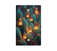 Placas de cubierta para interruptor de luz de linterna del desierto, cubiertas de toma, decoración nocturna de cactus para acentos del hogar, placas de pared termoplásticas, placa de cubierta en