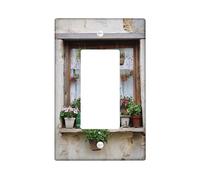 Placas de cubierta para interruptor de luz floral de primavera, cubiertas de salida, flores verdes en maceta para acentos de pared, placas de pared termoplásticas, balancín individual de tamaño