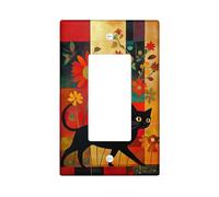 Placas de cubierta para interruptor de luz floral otoñal/cubiertas de tomacorriente, flores naranjas cálidas para decoración del hogar, placas de pared termoplásticas, tamaño estándar basculante
