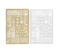 Placas de estampación de arte de uñas líneas de flores diseños imágenes placa de sello acero inoxidable manicura plantilla herramientas arte placa de imagen de uñas