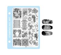 Placas de estampación de uñas - Moldes de prensa con puntas de manicura - Kit de estampación, para bodas, , preparaciones en estudios principiantes, entrenamiento práctico, uñas salón belleza