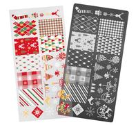 Placas de estampación de uñas, plantilla de la serie navideña, plantilla de copo de nieve, herramienta de arte para salones, sellos de Navidad, plantillas de copo de nieve