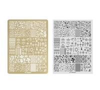 Placas de estampado de uñas, diseño de líneas de flores, placa de sello de acero inoxidable, plantilla de manicura, herramienta de arte