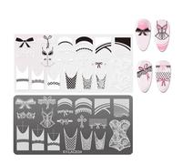 Placas de estampado de uñas francesas, plantillas de sellos de flores, placas de uñas, plantillas de impresión de manicura, herramienta de sello de arte